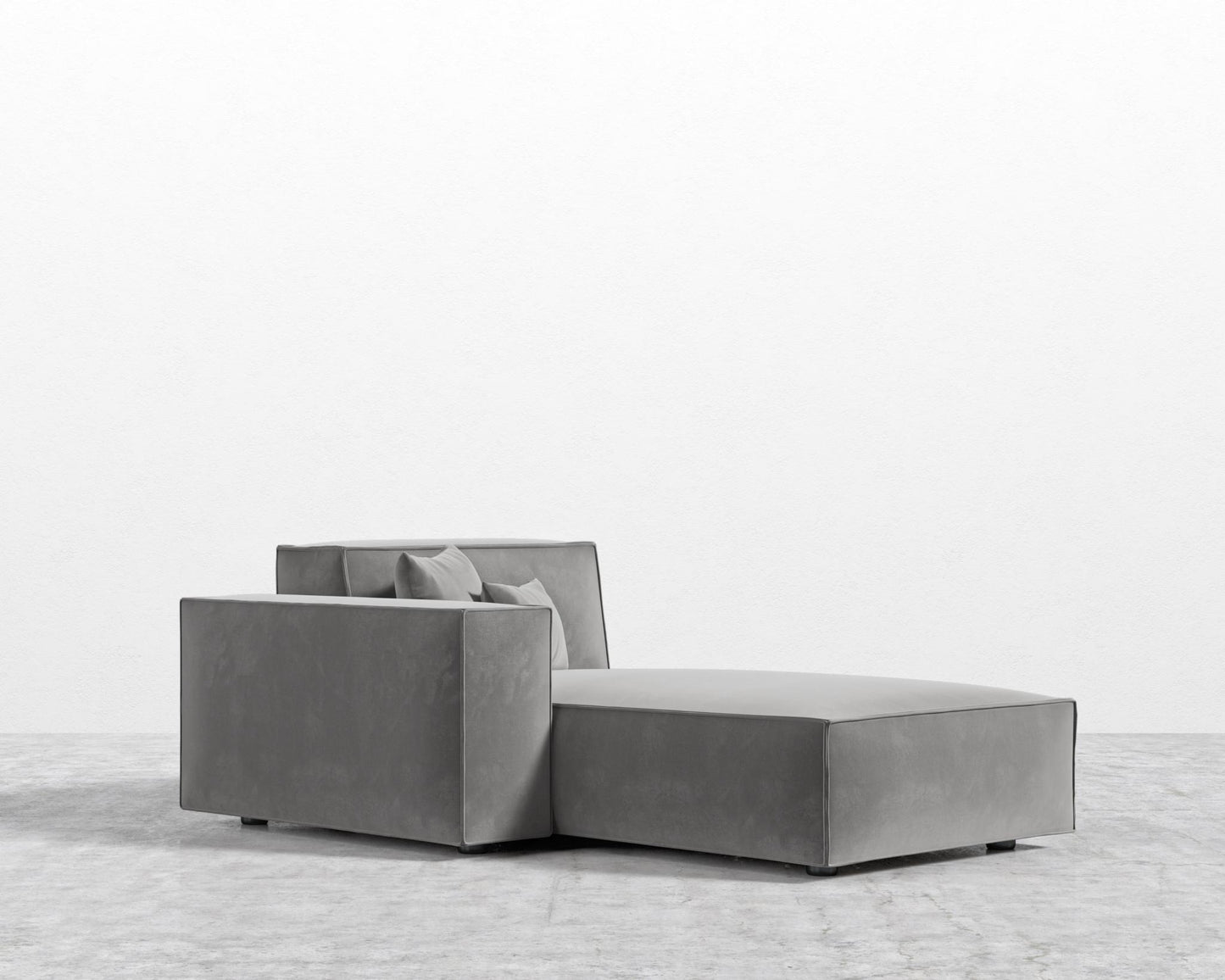 Porter Left Chaise - Plush Velvet - Glacier Grey