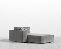 Porter Left Chaise - Plush Velvet - Glacier Grey