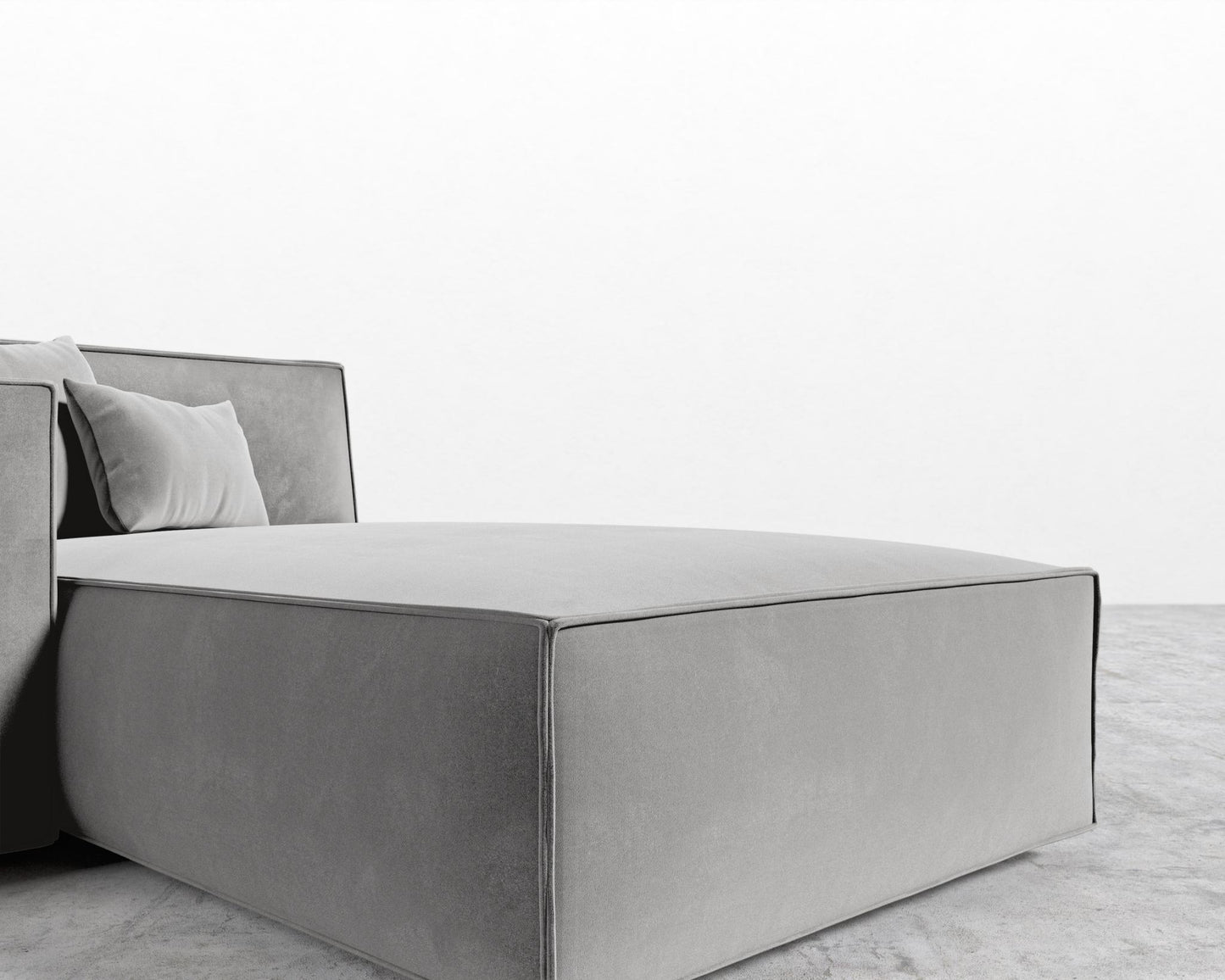 Porter Left Chaise - Plush Velvet - Glacier Grey