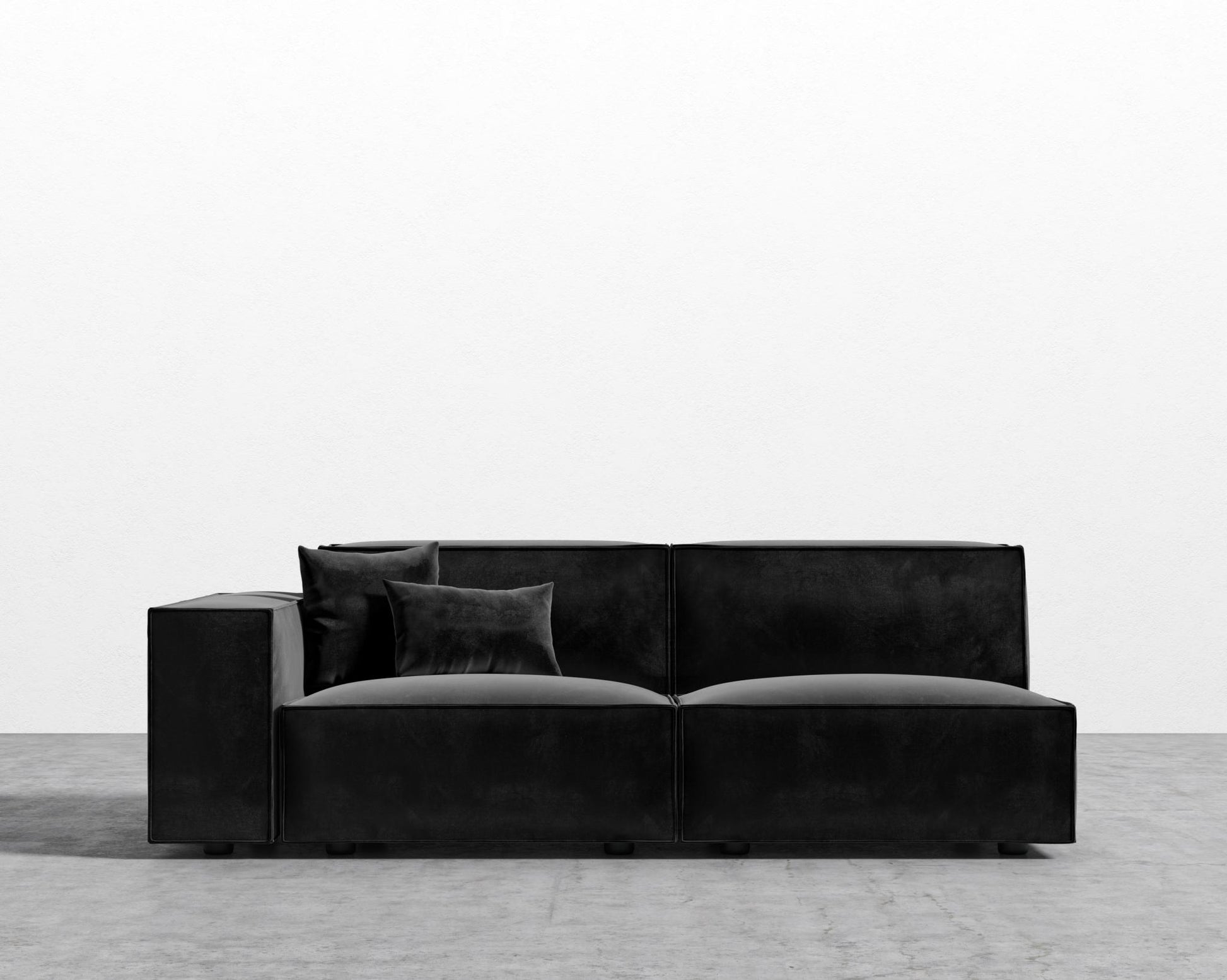 Porter_2 Seater-Right_Plush Velvet - Black