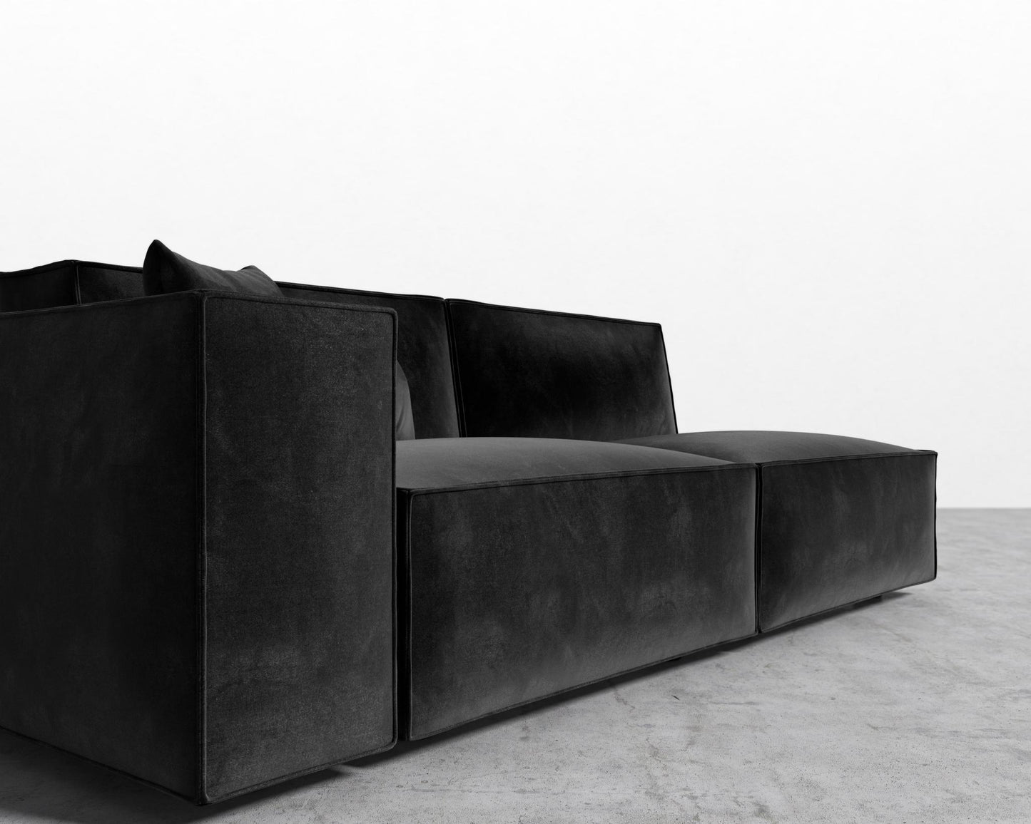 Porter_2 Seater-Right_Plush Velvet - Black