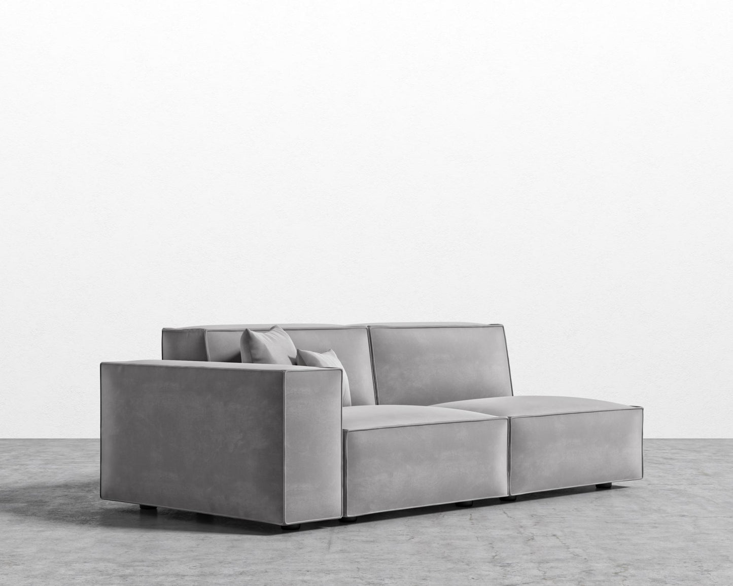 Porter_Left_Arm_Two_Seater_Plush Velvet - Glacier Grey