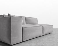 Porter_Left_Arm_Two_Seater_Plush Velvet - Glacier Grey