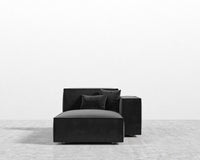 Porter Right Chaise - Plush Velvet - Black