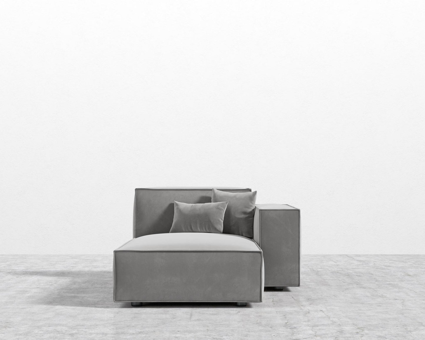 Porter Right Chaise - Plush Velvet - Glacier Grey