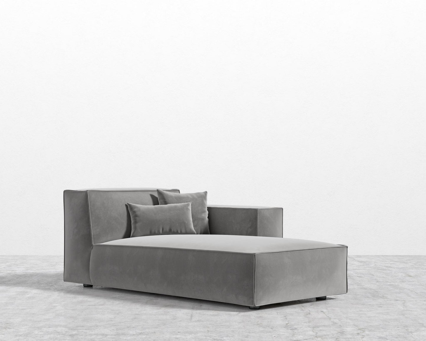 Porter Right Chaise - Plush Velvet - Glacier Grey
