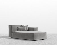 Porter Right Chaise - Plush Velvet - Glacier Grey