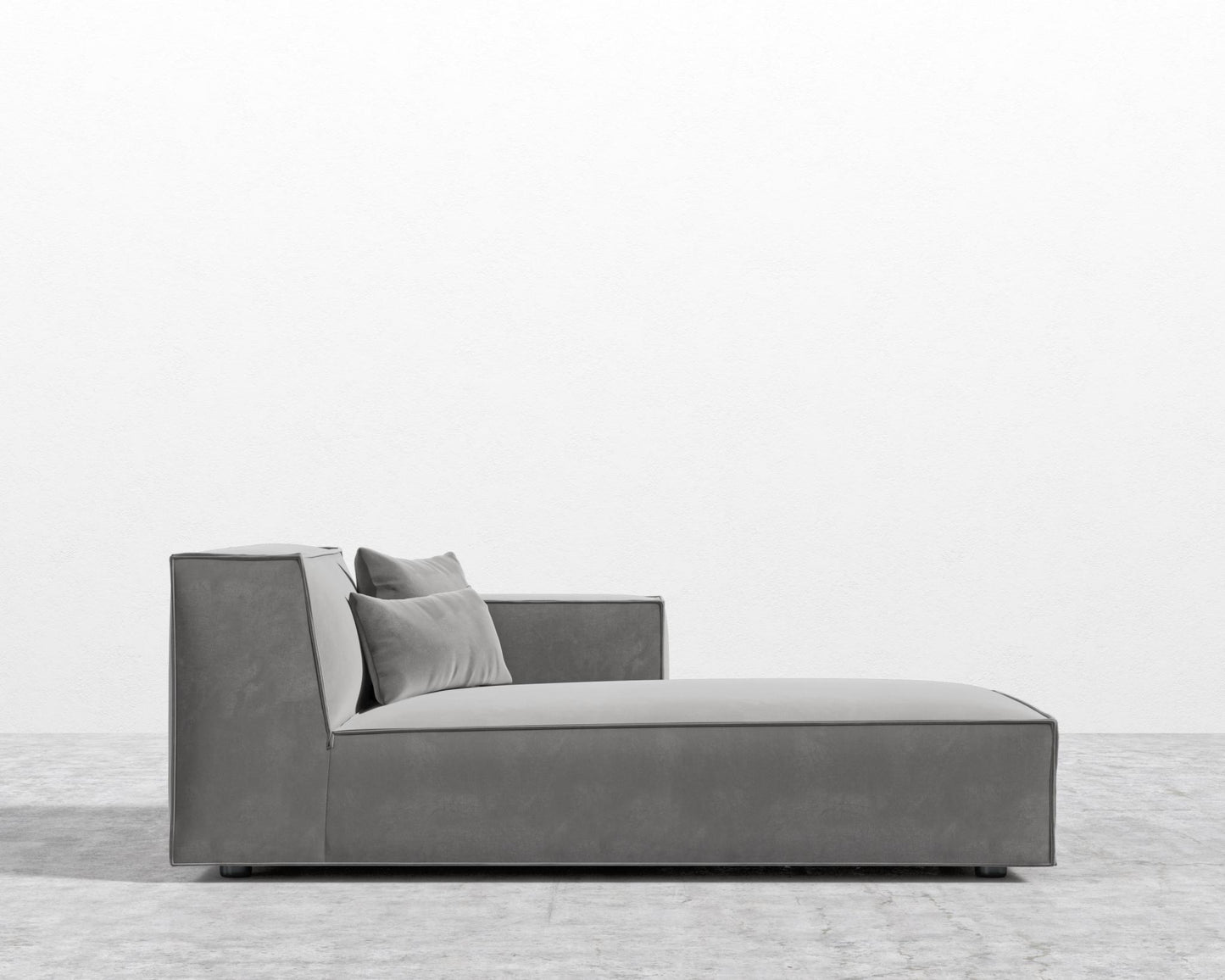 Porter Right Chaise - Plush Velvet - Glacier Grey