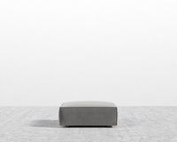 Porter Ottoman - Plush Velvet - Glacier Grey