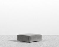 Porter Ottoman - Plush Velvet - Glacier Grey