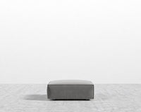 Porter Ottoman - Plush Velvet - Glacier Grey
