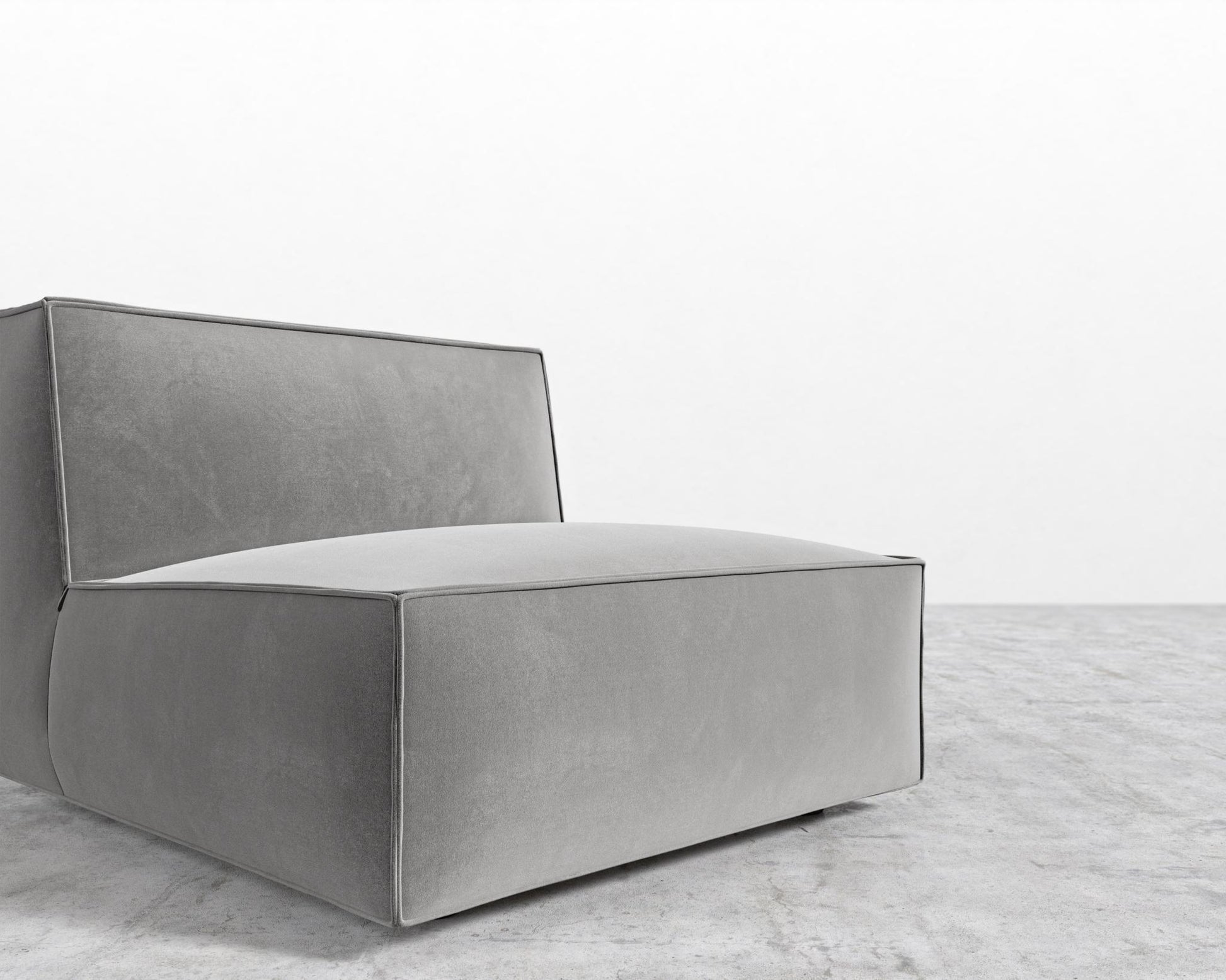 Porter Armless - Plush Velvet - Glacier Grey