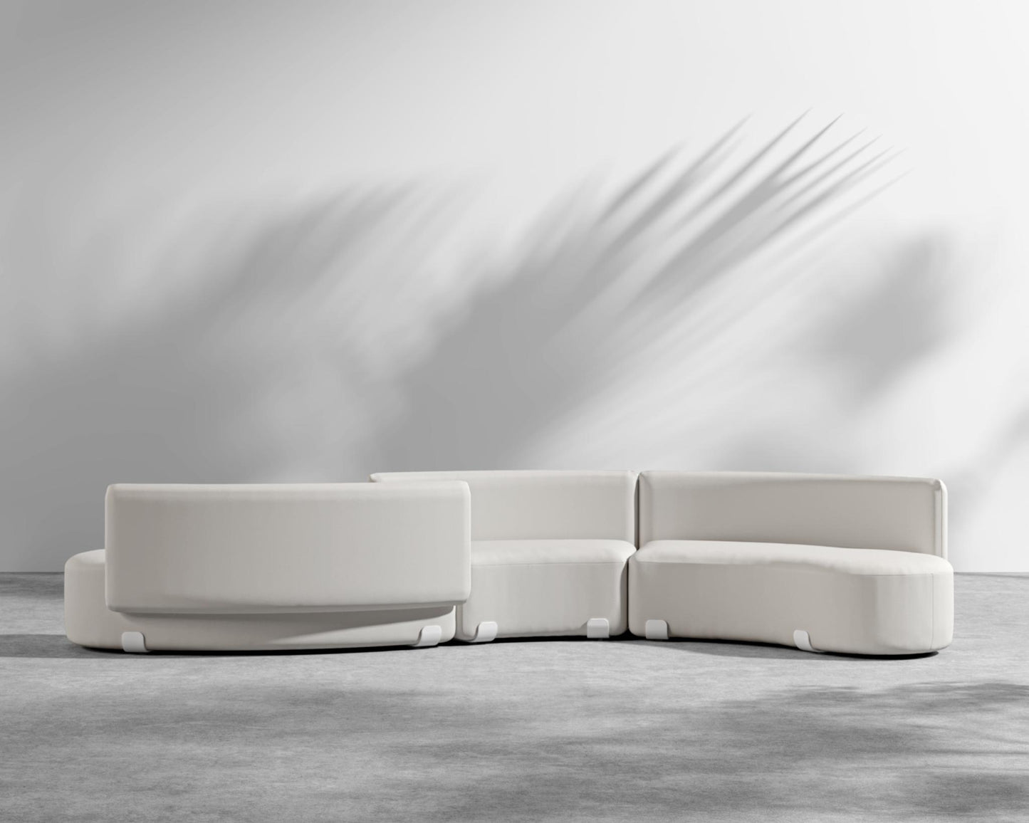 Tano Outdoor Curved S Shape Sectional - Palisades - White