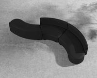 Tano Outdoor Curved S Shape Sectional - Arcadia - Black