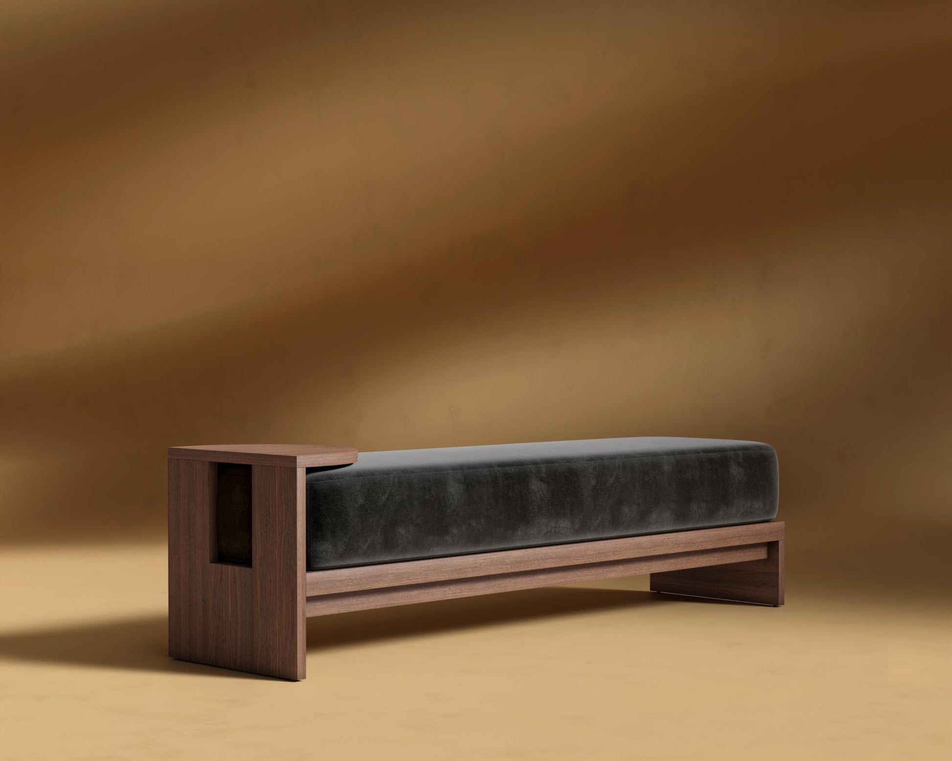 Tola_Bench_Plush_Velvet_Black