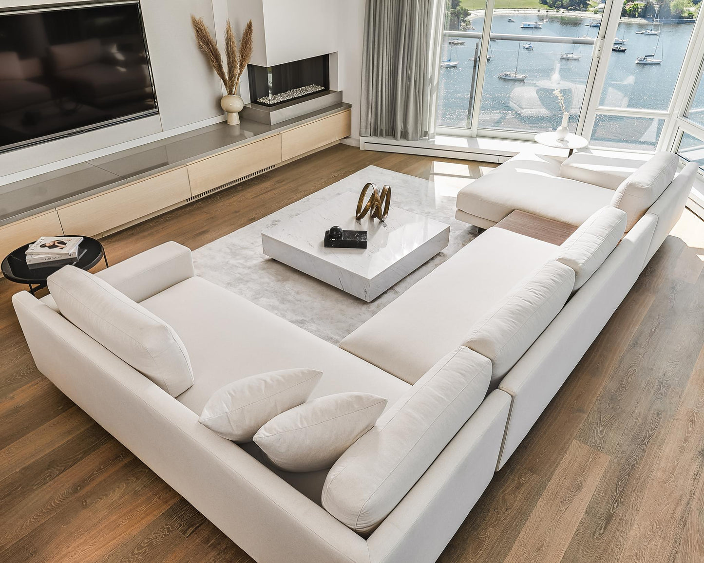 Dresden Armless Sofa with Side Table