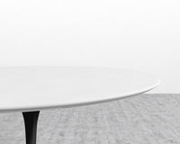Tulip Dining Table - Round - White Lacquer - Black Base