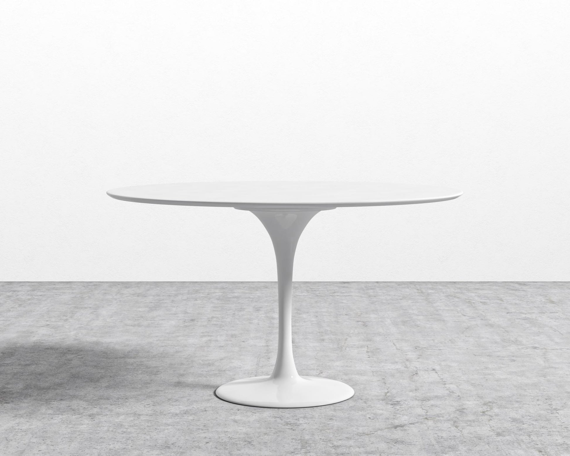 Tulip Dining Table - Round - White Lacquer - White Base