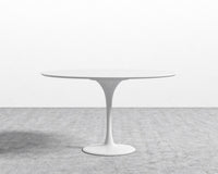 Tulip Dining Table - Round - White Lacquer - White Base