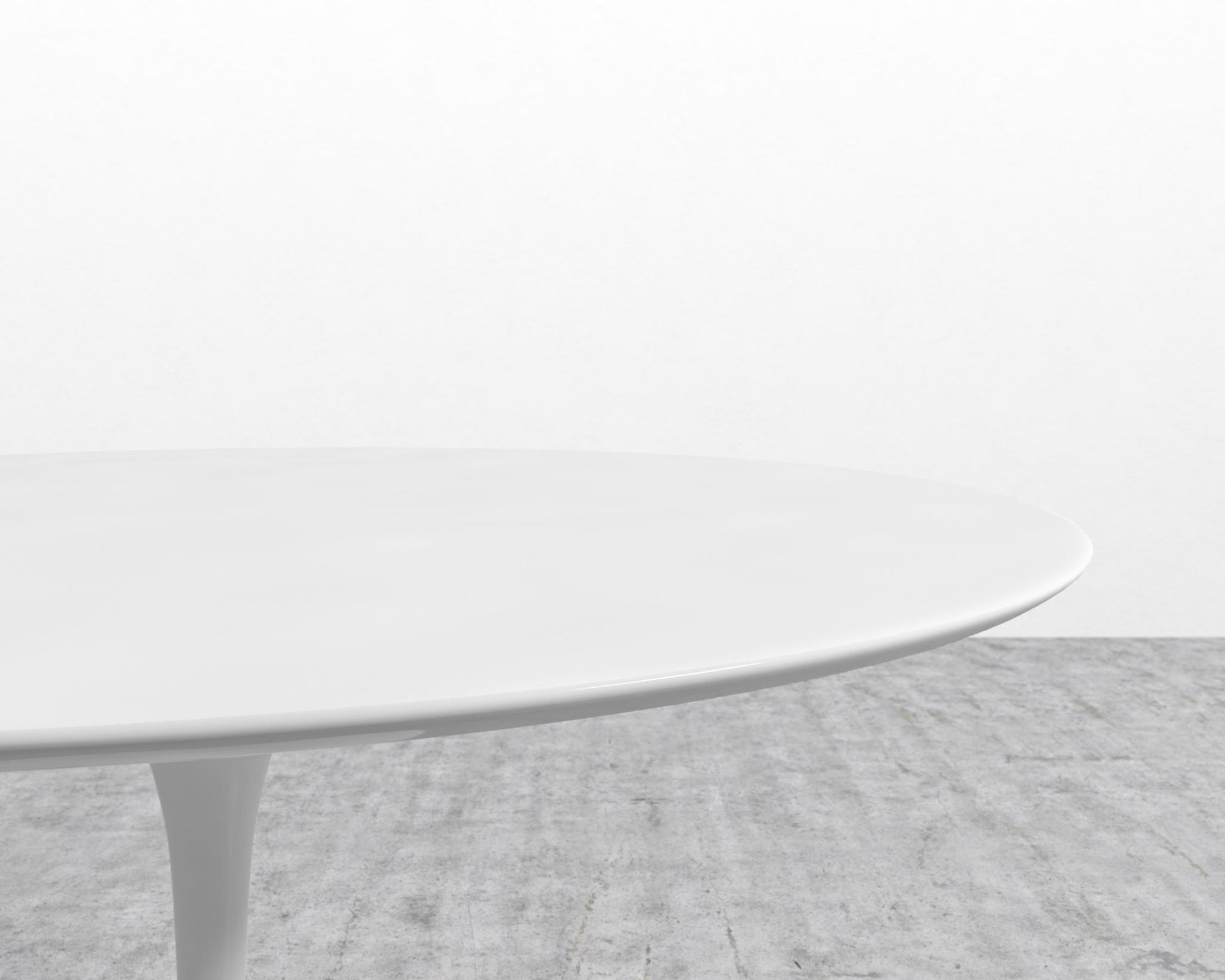 Tulip Dining Table - Round - White Lacquer - White Base