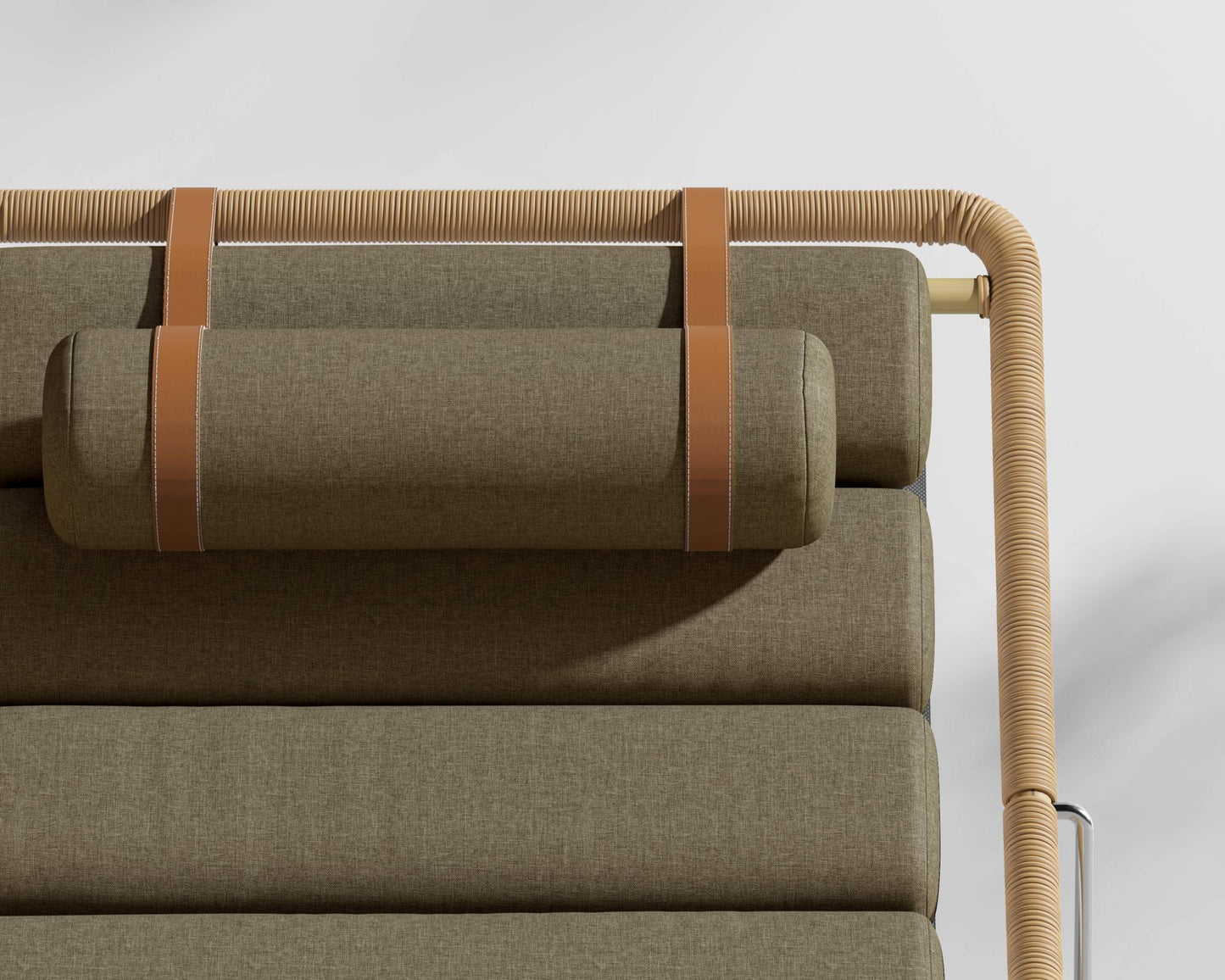 Jericho Sling Chair - Faux Tan Wicker, Outdoor Fabric - Fresco