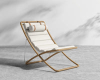 Jericho Sling Chair - Faux Tan Wicker, Outdoor Fabric - Palisades