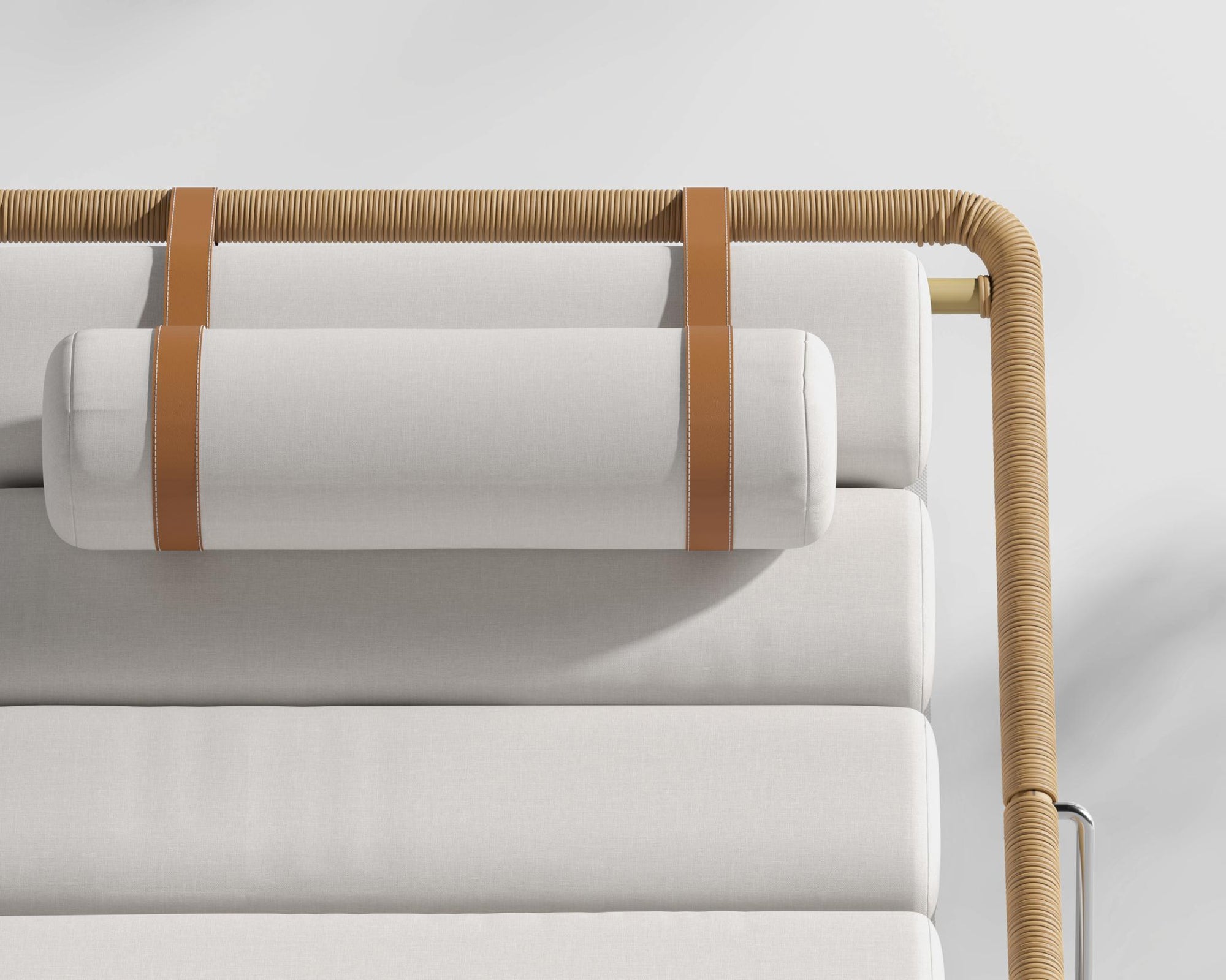 Jericho Sling Chair - Faux Tan Wicker, Outdoor Fabric - Palisades