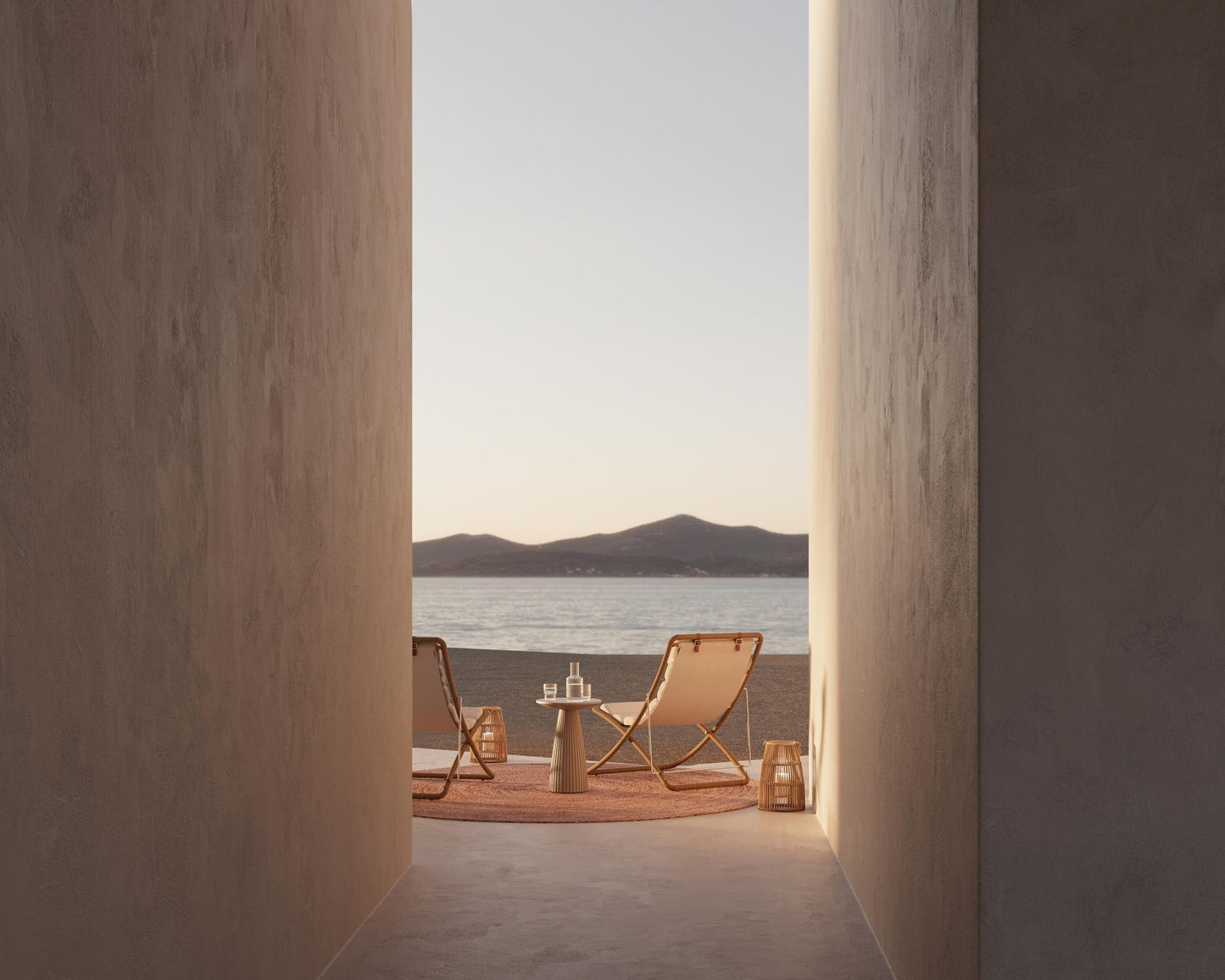 Jericho Sling Chair Scene featuring Gallus Side Table