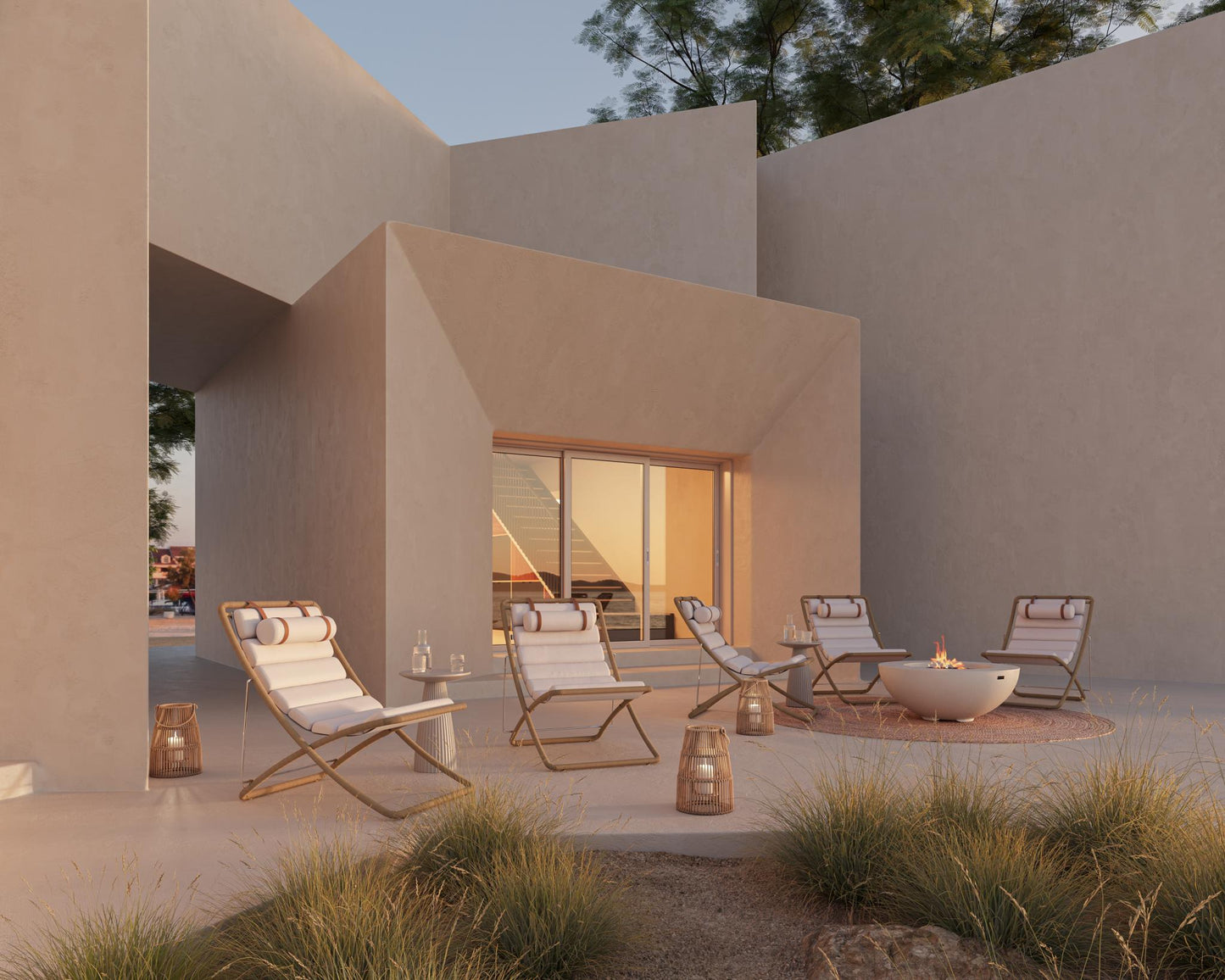 Jericho Sling Chair Scene featuring Gallus Side Table