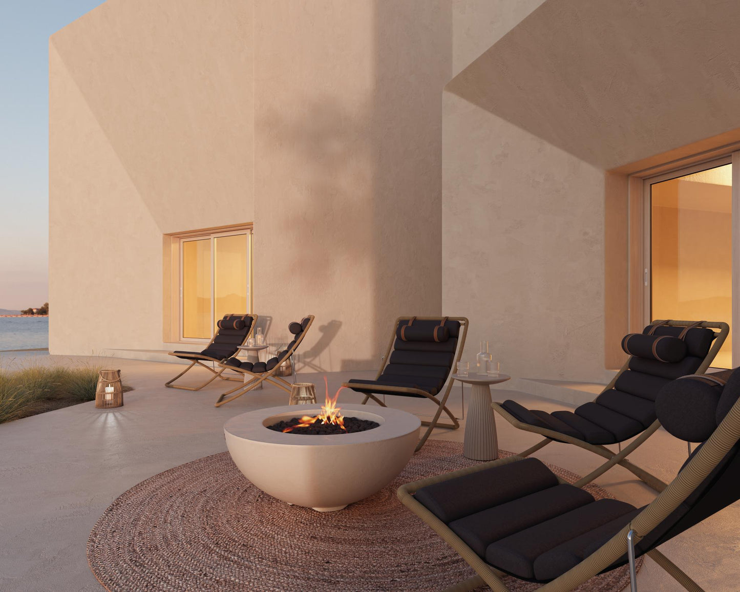 Jericho Sling Chair Scene featuring Gallus Side Table