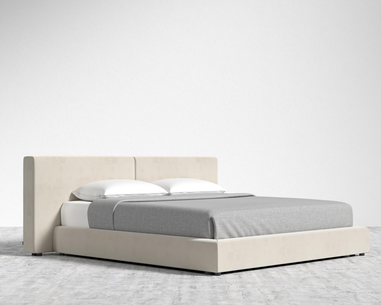 Kaye Slipcover Bed - Plush Velvet - Cloud, Queen