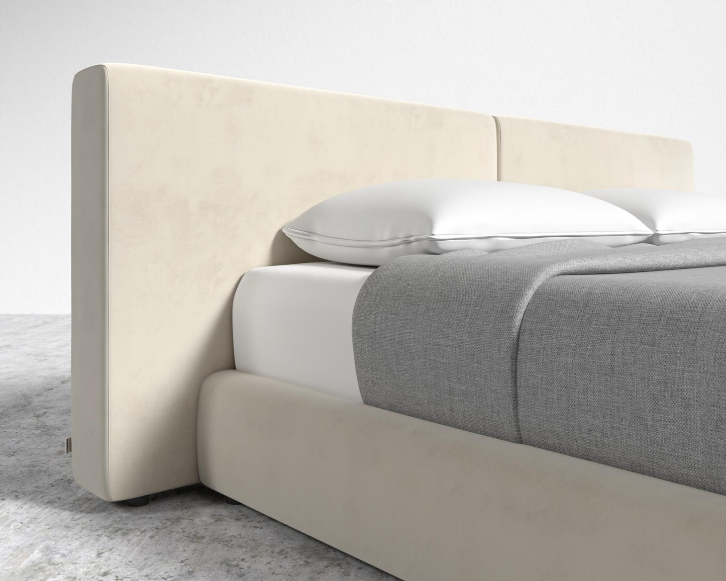 Kaye Slipcover Bed - Plush Velvet - Cloud, Queen