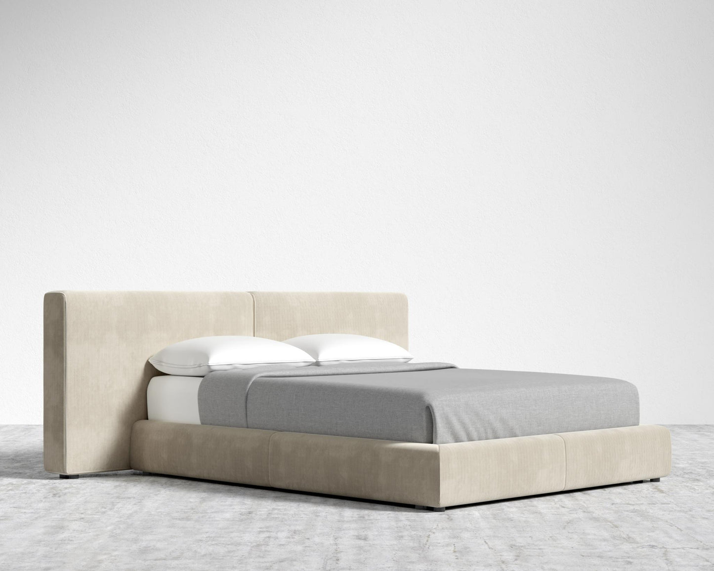 Kaye Slipcover Bed - Queen, Corduroy Velvet - Silkstone