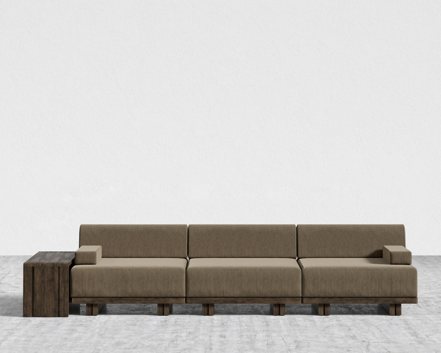 Kyoto 3-Seater Sofa - Kyoto Truffle - Deep-cut, Ombra Velvet - Smoky Brown
