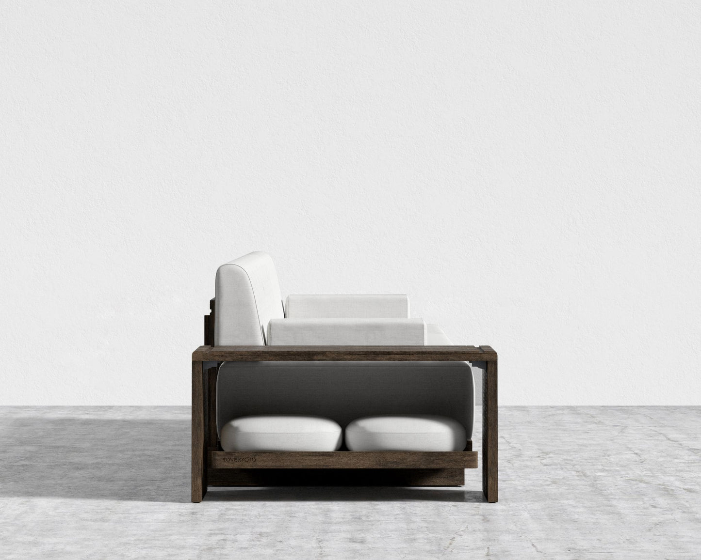 Kyoto 3-Seater Sofa - Kyoto Truffle - Deep-cut, Performance Linen - Swan