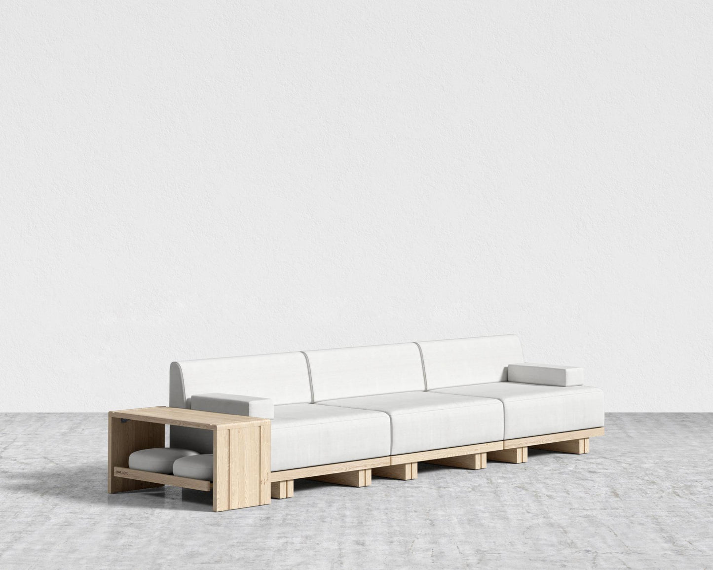 Kyoto 3-Seater Sofa - Kyoto Truffle - Deep-cut, Performance Linen - Swan