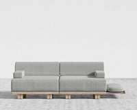 Kyoto Loveseat - Kyoto Truffle - Deep-cut, Performance Linen - Dove