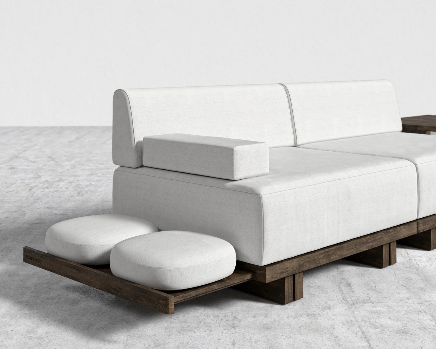 Kyoto L-Sectional - Kyoto Truffle - Deep-cut, Performance Linen - Swan