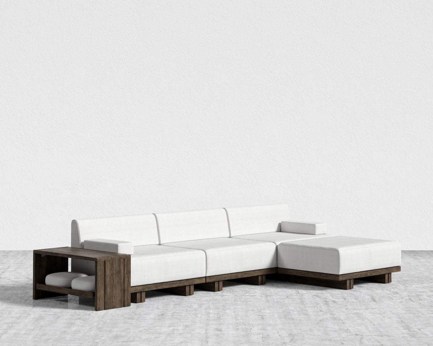 Kyoto Sectional Sofa - Kyoto Truffle - Deep-cut, Performance Linen - Swan