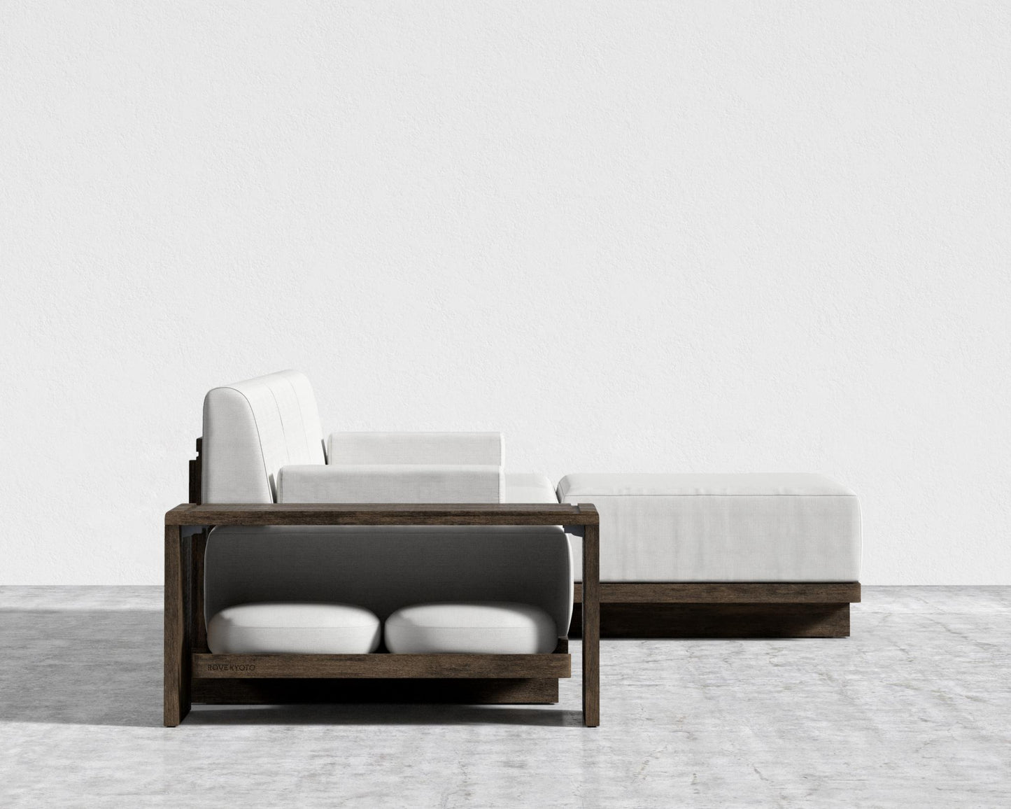 Kyoto Sectional Sofa - Kyoto Truffle - Deep-cut, Performance Linen - Swan