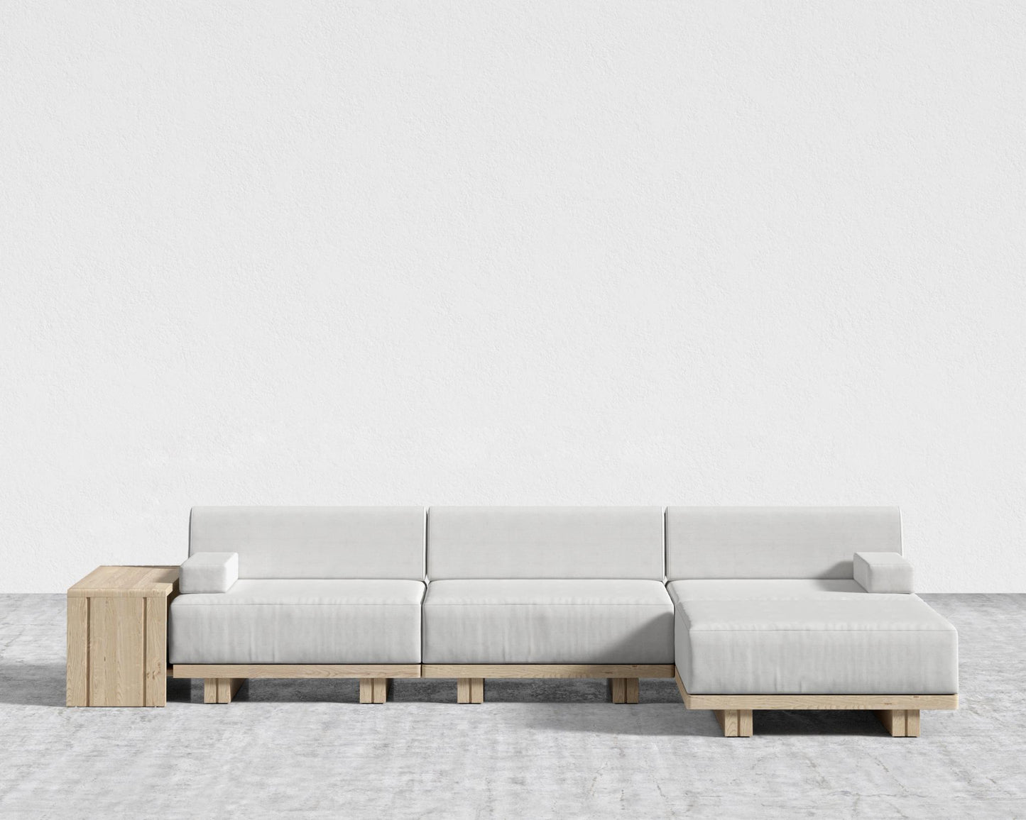 Kyoto Sectional Sofa - Kyoto Truffle - Deep-cut, Performance Linen - Swan