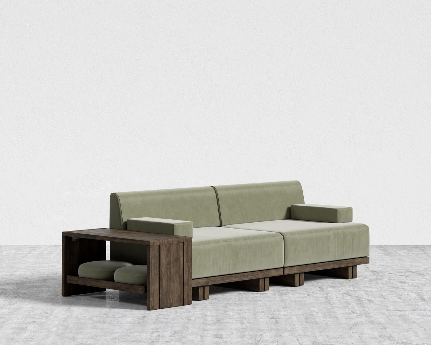 Kyoto Modular Sofa - Kyoto Truffle - Deep-cut, Cotton Velvet - Verdant