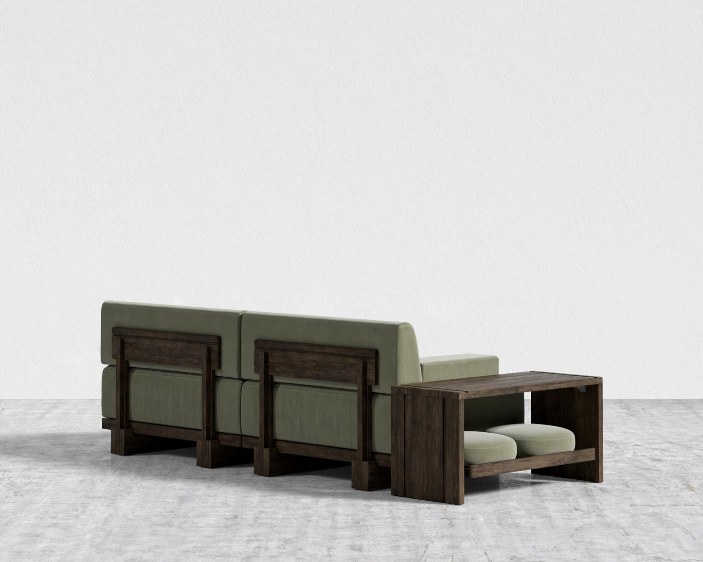 Kyoto Modular Sofa - Kyoto Truffle - Deep-cut, Cotton Velvet - Verdant