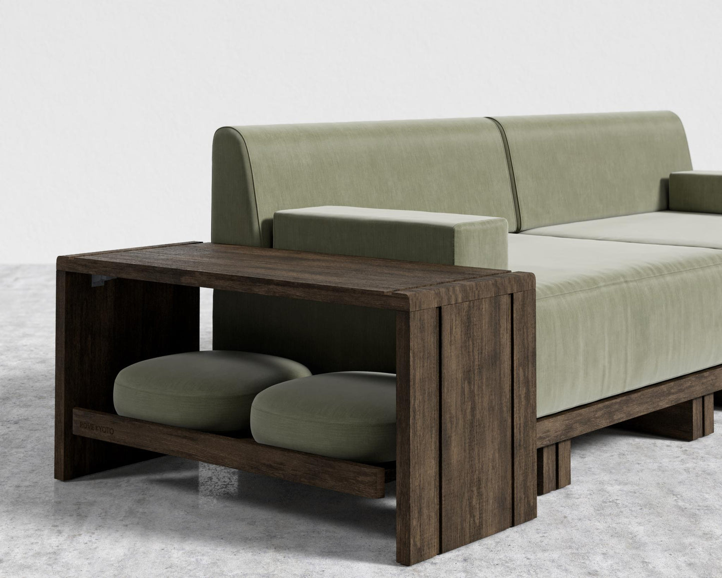 Kyoto Modular Sofa - Kyoto Truffle - Deep-cut, Cotton Velvet - Verdant