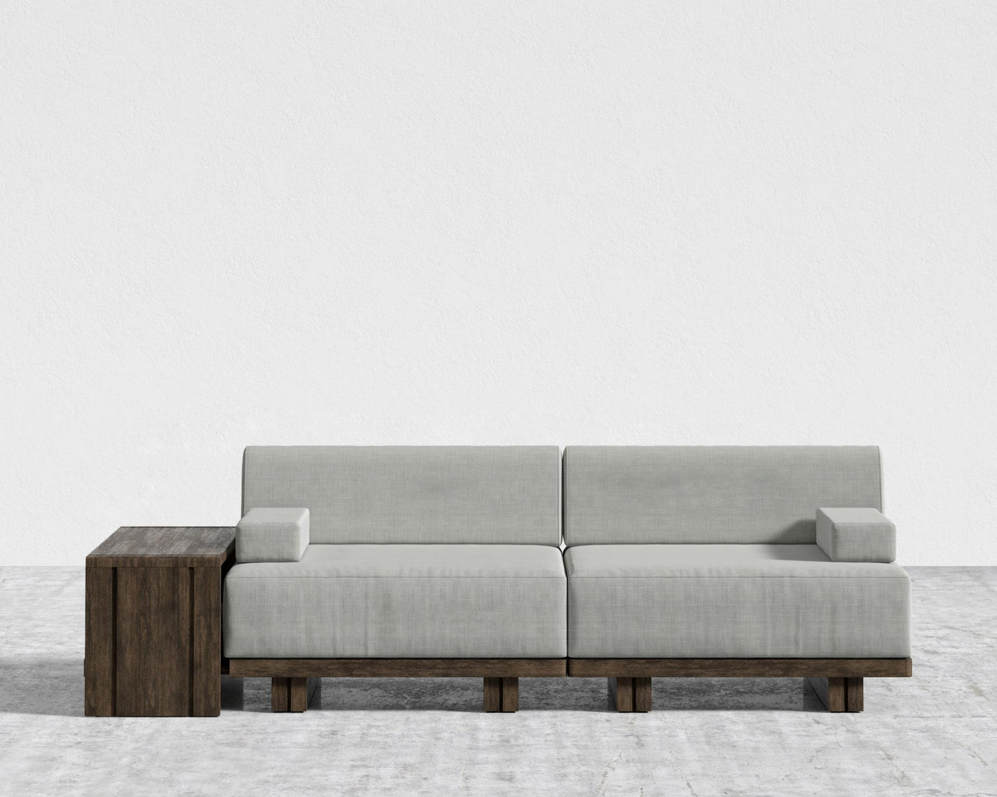 Kyoto Modular Sofa - Kyoto Truffle - Deep-cut, Performance Linen - Dove