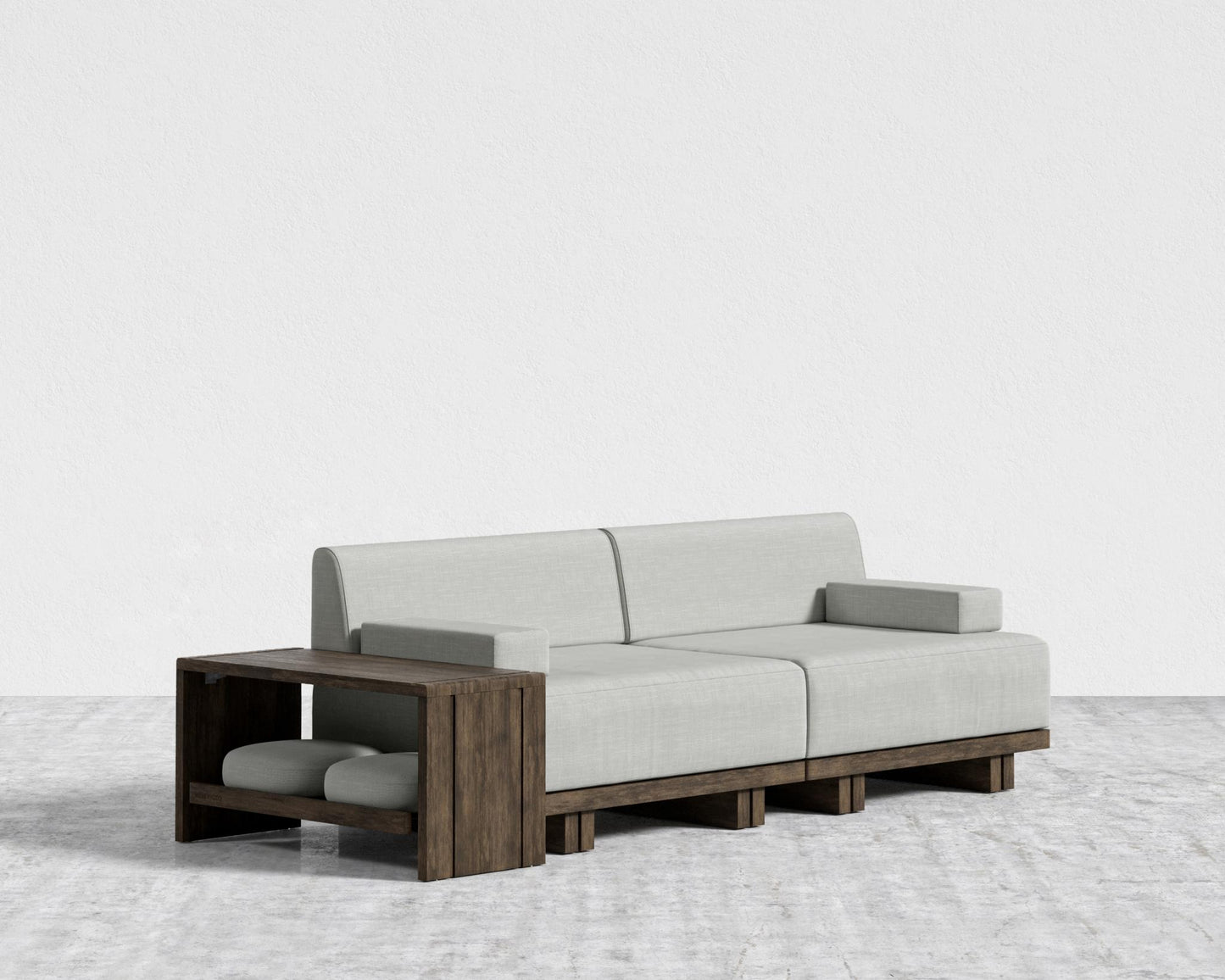 Kyoto Modular Sofa - Kyoto Truffle - Deep-cut, Performance Linen - Dove