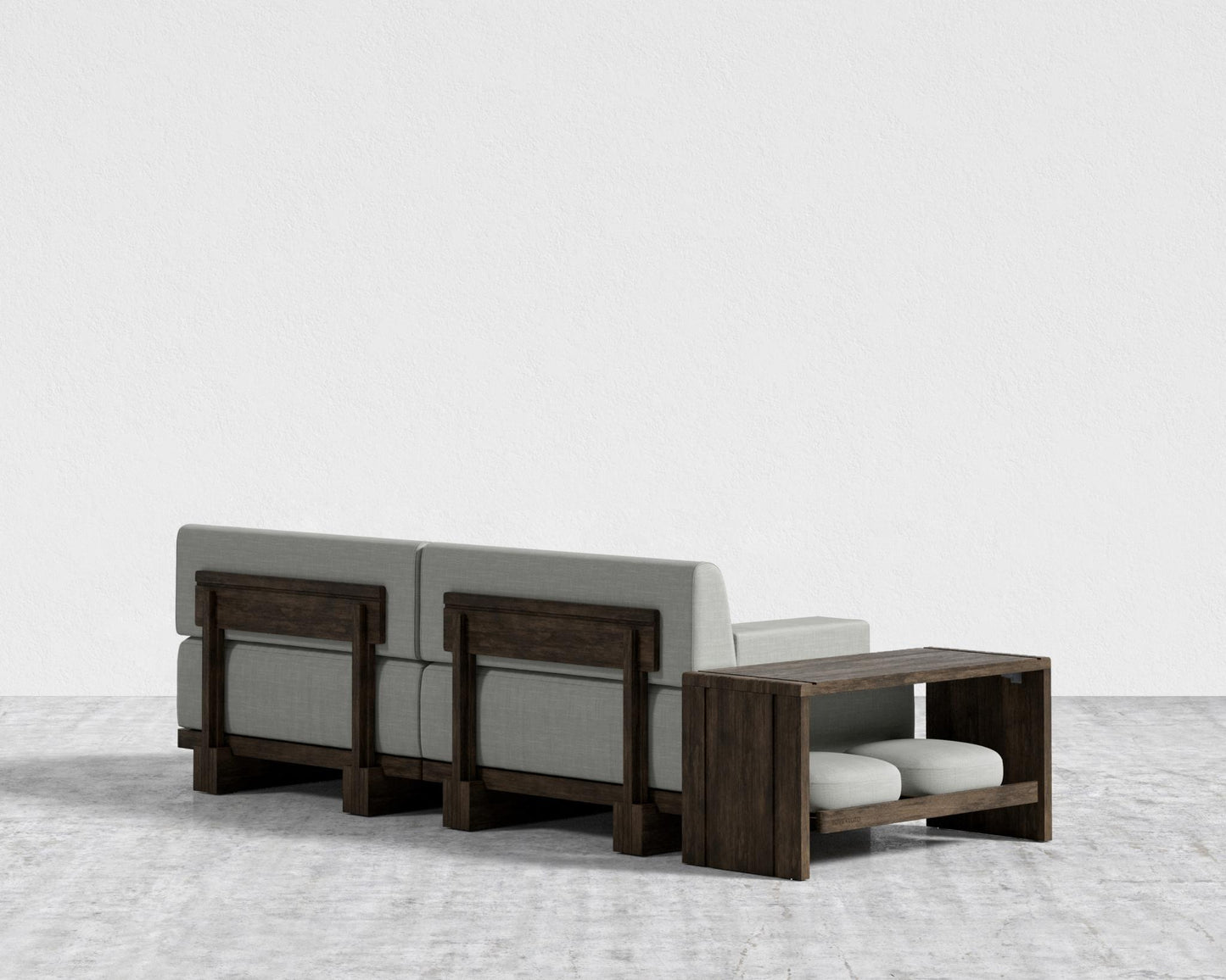 Kyoto Modular Sofa - Kyoto Truffle - Deep-cut, Performance Linen - Dove
