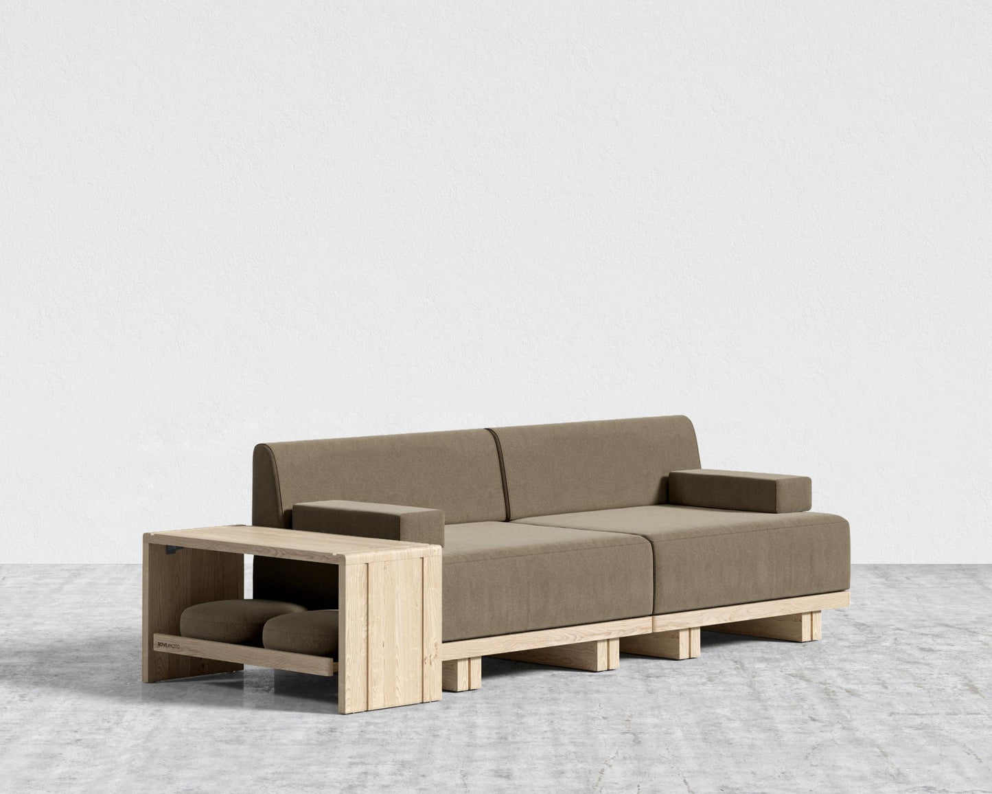 Kyoto Modular Sofa - Kyoto Truffle - Deep-cut, Ombra Velvet - Smoky Brown