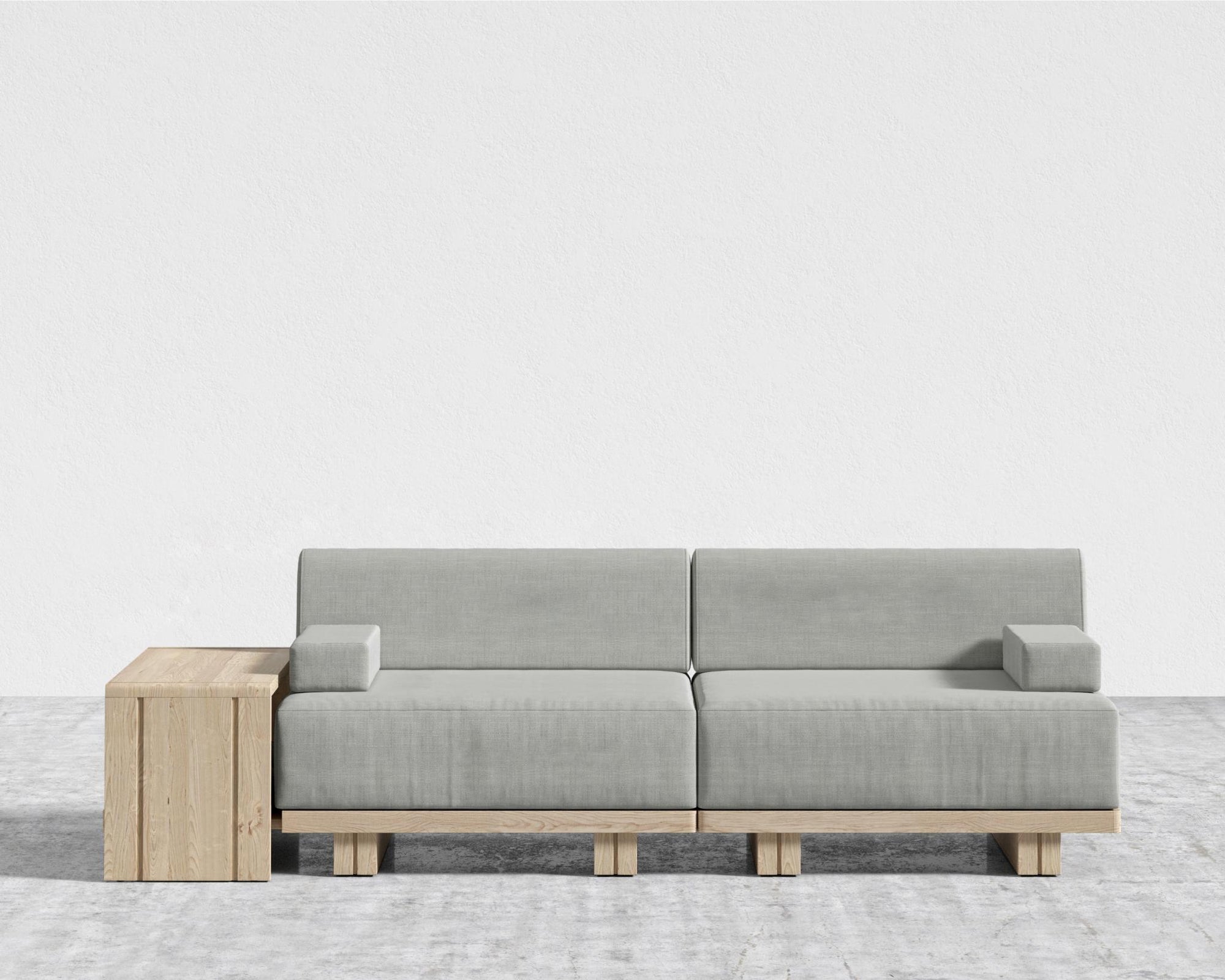 Kyoto Modular Sofa - Kyoto Truffle - Deep-cut, Performance Linen - Dove