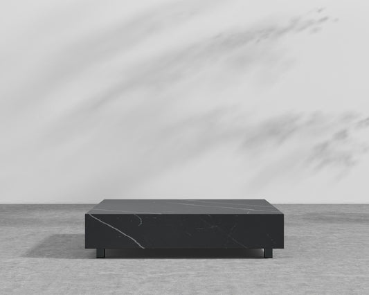 Liza Coffee Table - Black - Liza Outdoor, 40" x 40" | 102 x 102cm, Black Pietra Ceramic